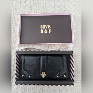 Juicy Couture black leather wallet, vintage? Y2K?